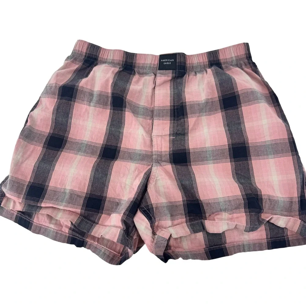 American Eagle Men's Plaid Boxer Shorts Sleepwear Loungewear Size S P